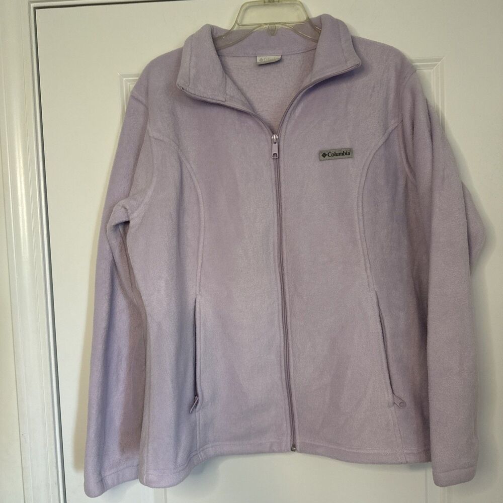 Columbia Fleece Lavender Lilac Purple Full Zip Coat Jacket Women’s XL